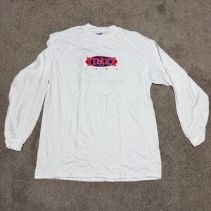 Vintage 1996 Timex 10 KM Race Graphic T-Shirt Mens Large Hanes Beefy-T White LS